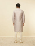 Manyavar Mens Walnut Art Silk Printed Kurta Pyjama Set Walnut M