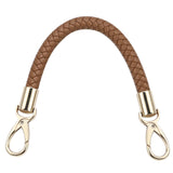 Nicerity Pu Leather Braided Purse Strap 11.8 Inch Brown Classic Handbag Strap With Golden Hardware