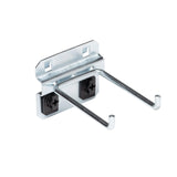 Triton Products 52319 LocHook 3 Inch Double Rod 90Degree Bend 3/16Inch Diameter Zinc Plated Steel Pegboard Hook for LocBoard,