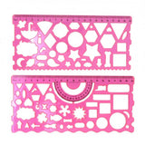 Kidivo Stencils Set for Kids Multicolor Geometric Multi Shape Ruler | Drawing & Craft Stationery Kit for School Projects | Creat