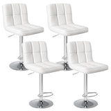 DUMOS Bar Stools Set of 4, 24 inch Counter Height Bar Stools, Upholstered Modern Kitchen Barstools with Metal Base, PU Leather S