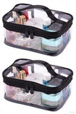 Louise Maelys 2 Pieces Portable Clear Makeup Bag Zipper Waterproof Transparent Travel Storage Pouch Organizer Cosmetic Toiletry