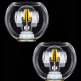 Yolsunes Clear Globe Glass Shade Replacement 2 Packs, Glass Ball Lamp Shade for Chandelier/Pendant Light/Ceiling Light, Size:4.2