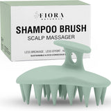 Fiora Naturals Scalp Massager Shampoo Brush - Silicon Scrubber & Exfoliator for Dandruff Removal and Hair Growth, Brush for Wet