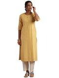 Libas Women'S Cotton Straight Kurta (29196_Yellow
