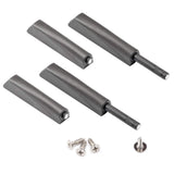 MLKING Magnetic Push Open Latches for Cabinets Drawers 4 Pack Dark Grey Recessed Cabinet Doors Push to Open Cabinet Hardware Kit