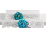Ocean Theme Wedding Garter Lace Set White