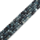 3mm Blue Tourmaline Faceted Gemstone Round Loose Beads Strand 15.5-16 DIY Jewelry Making