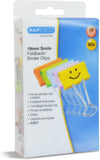 RAPESCO 1428 Smile Foldback 3/4 Clips, Assorted Colours, Pack of 80