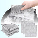 Double Layer Mesh Dishwashing Rags | Multipurpose NonScratch Wire Dishcloth for Wet & Dry Cleaning | Easy Scrubber for Kitchen