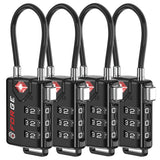 TSA Approved Cable Luggage Locks, Resettable Combination with Alloy Body