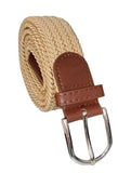 On Blow Braided Belt For Boys/Girls, Beige, Nylon, Fits Waist Size 2226 Inch, Unisex, DShaped Buckle Closure