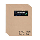 Eduway 8X10 Inch Mdf Board Wood Sheet For Mandala , Lippan, Resin Art & Craft, 4Mm Thick, Pack Of 4 - Premium Cardboard Material
