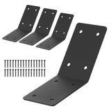 4 Pcs 5''x5''x3'' Flush Inside 45 Degree Angle Brackets,Heavy Duty Post & Beam Connector,45-Degree Angle Bracket Knee Braces for