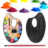 Three Secondz Premium Large Set Of Artistic Palette With 12 Water Color & Artist Paint Brush (Multicolor)