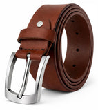 Italian LeatherGenuine Leather Belt Formal/Casual Design Belt With Heavy Export Quality Metal Buckle For Men (Brown, 3638 Wa