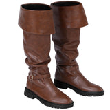 Ramede Medieval Pirate Boots Men Halloween Renaissance Boots Gothic Cosplay Costume for Men(Us13,Brown)