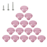 HUAMULAN 15PCS Glossy Ceramic Knobs Button Round Mushroom Cabinet Dresser Vintage Pulls Door Handles Cupboard Wardrobe Drawer, D