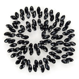 500pcs Czech 12mm Faceted Teardrop Briolette Crystal Glass Beads Pendant Drop Bulk Jet Black