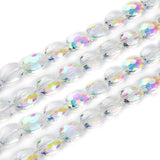150pcs Czech 16mm Large Faceted Flat Oval Crystal Glass Beads Spacer Bulk Crystal AB