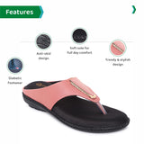 Ortho Joy Fancy Doctor Slippers | Stylish Chappal For Women | Comfortable Flat Sandals For Women Stylish (Light Pink),Light Pink,3,B09VT7Z1VD
