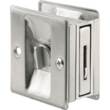 PrimeLine N 7161 Pocket Door Privacy Lock with Pull Replace Old or Damaged Pocket Door Locks Quickly and Easily Satin Chrom
