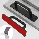 Ntresbonne 2 Pack 4 1/4 Inch 108 mm Self-Adhesive Matte Black Cabinet Pulls with Base Plate Cupboard Aluminum Handles Drawer Pul