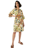 Max Women Printed ALine Dress With Belt(Multicolour_L)