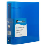 JAM PAPER Plastic 3 inch Binder - Blue 3 Ring Binder - Sold Individually