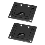 Bitray 2Pcs 316 Stainless Steel Flush Pull Handle Black Hatch Pull Handle for Deck Marine and Cabinet (2.99 x 2.2inch)
