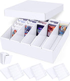 Leyzan 5 Row Trading Card Storage Box, 4 Pack Cardboard Storage Box with Divider for Mtg, Tcg, Sports Cards