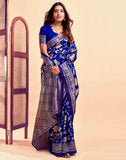 Sugathari Womens Pure Kanjivaram Silk Saree Banarasi Silk Saree With Blouse Piece (Sam Pari S-7) (Royal Blue)