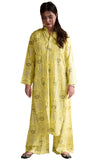 Anni Designer Women'S Rayon Viscose Straight Printed Kurta With Palazzo (Canva Yellow-Vks01_Xl_Yellow_X-Large),Yellow,XL