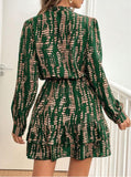 Leriya Fashion Viscose Rayon Western Mid-Thigh Length Women Party Dress (Lf-Wd1269_Green,GreenApparel,M