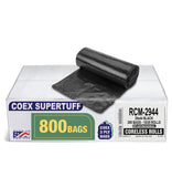 Aluf Plastics 26 Gallon For Slim Jim 1.25 MIL (eq) Black Heavy Duty Trash Bags - 29 inch X 44 inch - Pack of 800 - For Construct