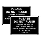 All Quality Classic Framed Please Do Not Flush Thank You Bathroom Etiquette Sign - 4 x 6 (Black-White) 2 Pack