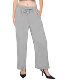 Tnq Women Rayon Belted Palazzo || Flared Trouser With Belt || Wide Leg Solid Palazo||Women Palazzo Pants (In, Alpha, L, Peach)