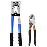 Sanuke Battery Cable Lug Crimping Tool Kit for AWG 8-1/0 Electrical Wire Lugs, Wire Crimper with 100pcs Ring Terminals 100pcs He