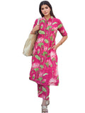 Gosriki Women'S Rayon Viscose Printed A-Line Kurta With Pant (Ladat Pink-Vks06-Gs_Xl_Pink_X-Large),Pink,,B0F8QBRTHV