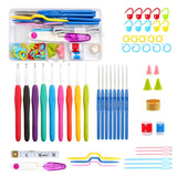 Brille Bee Crochet Hook Set, Crochet Kit Of 52 Pcs For Beginners, Knitting Needles Kit Organizer For Sewing Craft Weaving Sweate