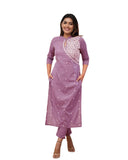 FABNEX ABNEX Cotton Blend Kurta Set for Women | Women Embroidered Kurta Set | Women Kurta Sets Kurtis | Women Kurta Pant Set (K-