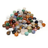 40 Pcs Healing Loose Beads Hexagon Shape Faceted Natural Necklace Stone Pendants Crystal Charms for Jewelry Making DIY Craft