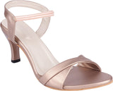 Shoetopia Women/Girls Party Slim Heeled Sandals, Copper, 3 M UK