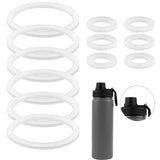 12pcs Stainless Steel Water Bottle Lid & Spout Lid Gasket, Silicone Sealing Ring Replacement for Chug Lids Compatible with DRINC