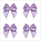 50pcs Mini Satin Ribbon Bows Ribbon Flowers 25mm x 26mm Appliques DIY Craft for Sewing, Scrapbooking, Wedding, Gift (Purple)