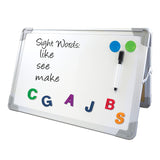 Flipside Dual-Sided Desktop Dry Erase Board, 18 x 12, White Surface, Silver Aluminum Frame