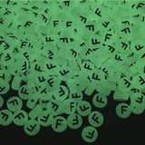 200PCS Letter Beads Glow in The Dark 4x7mm Acrylic Alphabet Letter F Beads for Jewelry Making Bracelet