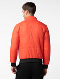 Fyltr Men'S Lightweight Winter Puffer Jacket With Contrast Piping Detail - Stand Collar | Full Zipper | Side Pockets | Ribbed Hem & Cuff,Tangerine Blaze,Tangerine Blaze,L