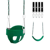 Toddler Swing Set for Outside - High Back Full Bucket Seat with 4 Hanging Straps and Hooks for Kids, Infants, Baby - Outdoor Tre
