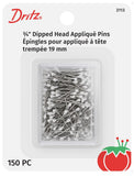 Dritz Quilting Dritz 3113 Dipped Head Applique Pins, 3/4-Inch (150-Count),White
